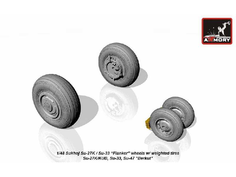 Sukhoj Su-27k / Su-33 Wheels W/ Weighted Tires, Front Mudguard - image 1