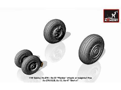 Sukhoj Su-27k / Su-33 Wheels W/ Weighted Tires, Front Mudguard - image 3