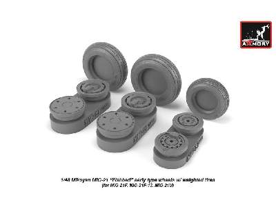 Mikoyan Mig-21 Fishbed Wheels W/ Weighted Tires, Early - image 2