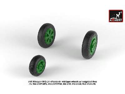 Mikoyan Mig-21 Fishbed Wheels W/ Weighted Tires, Mid - image 3