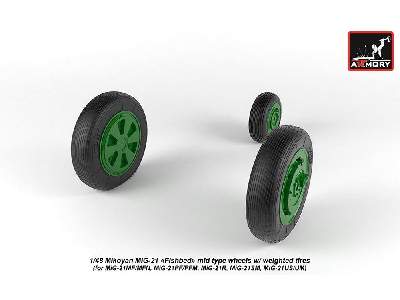 Mikoyan Mig-21 Fishbed Wheels W/ Weighted Tires, Mid - image 5