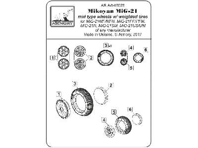 Mikoyan Mig-21 Fishbed Wheels W/ Weighted Tires, Mid - image 7