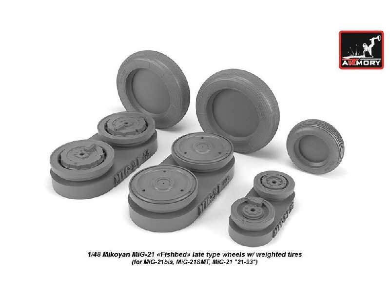 Mikoyan Mig-21 Fishbed Wheels W/ Weighted Tires, Late - image 1 Mikoyan Mig-21 Fishbed Wheels W/ Weighted Tires, Late - image 1