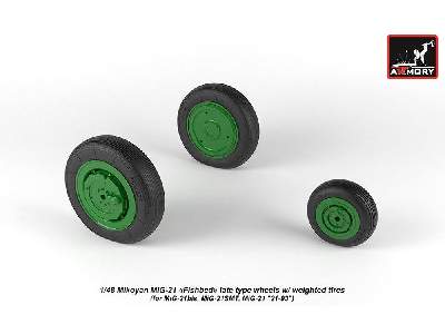 Mikoyan Mig-21 Fishbed Wheels W/ Weighted Tires, Late - image 2