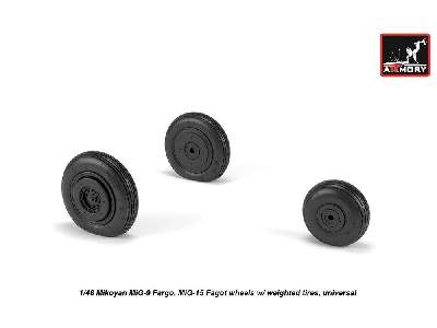 Mikoyan Mig-9 Fargo / Mig-15 Fagot (Early) Wheels W/ Weighted Tires - image 1