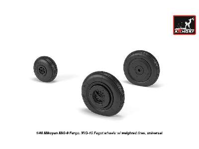 Mikoyan Mig-9 Fargo / Mig-15 Fagot (Early) Wheels W/ Weighted Tires - image 3