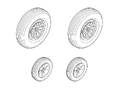 Martin B-57B  Wheels set 1/48 for Airfix kit - image 1