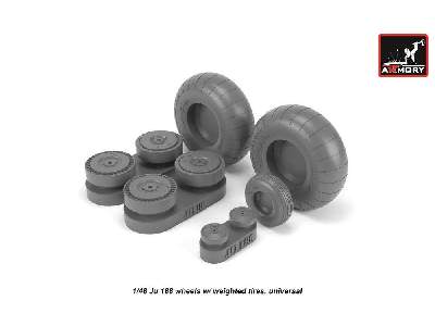 Junkers Ju 188 Wheels W/ Weighted Tires - image 1