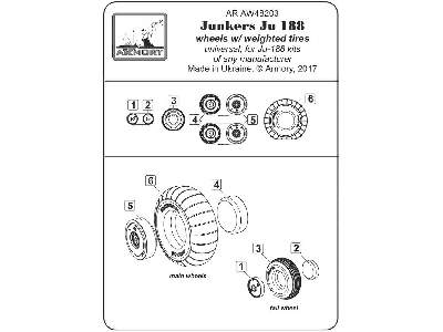 Junkers Ju 188 Wheels W/ Weighted Tires - image 6