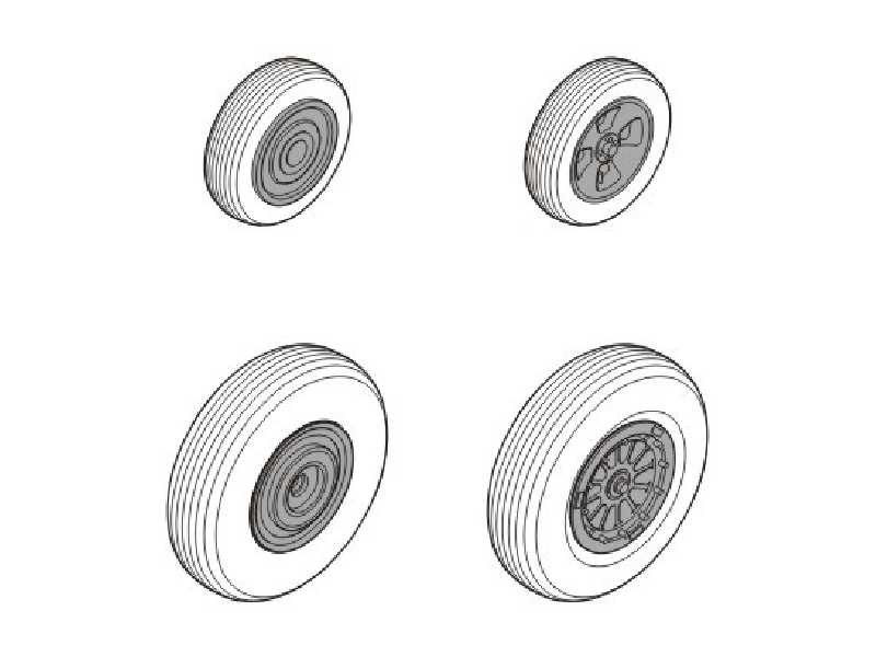 Camberra B.2 / PR.9  Wheels set 1/48 for Airfix kit - image 1