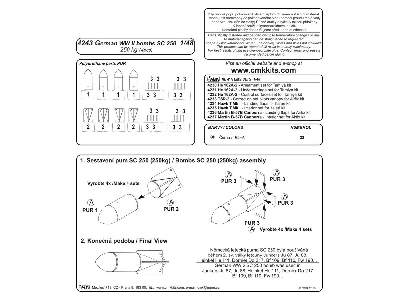 German WW II bombs SC 250, 250kg (4 pcs) 1/48 - image 2