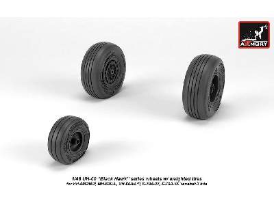 Uh-60 Black Hawk Wheels W/ Weighted Tires - image 2