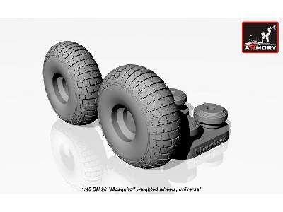 Dh.98 Mosquito Wheels, Checkerboard Tire Pattern, Weighted - image 3