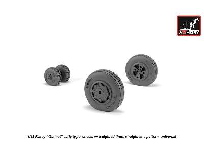 Fairey Gannet Early Type Wheels W/ Weighted Tires Of Straight Tire Pattern - image 3