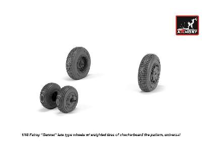 Fairey Gannet Late Type Wheels W/ Weighted Tires Of Checkerboard Tire Pattern - image 2