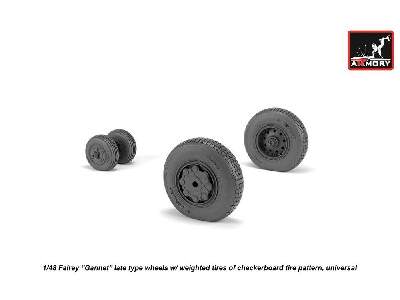 Fairey Gannet Late Type Wheels W/ Weighted Tires Of Checkerboard Tire Pattern - image 3