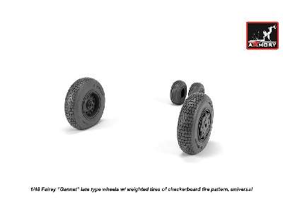 Fairey Gannet Late Type Wheels W/ Weighted Tires Of Checkerboard Tire Pattern - image 4