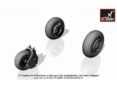 Sukhoj Su-27/30 Wheels W/ Late Type Hubs, Weighted Tires, Late Front Mudguard - image 2