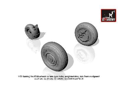 Sukhoj Su-27/30 Wheels W/ Late Type Hubs, Weighted Tires, Late Front Mudguard - image 3