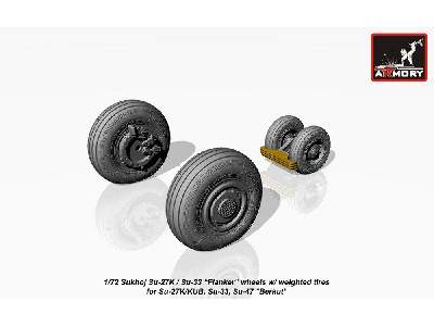 Sukhoj Su-27k / Su-33 Wheels W/ Weighted Tires, Front Mudguard - image 2