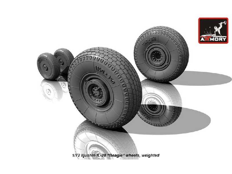 Iljushin Il-28 Beagle Wheels, Weighted - image 1