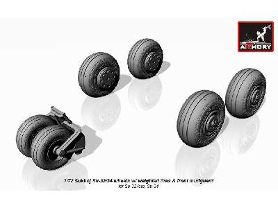 Sukhoj Su-32/34 Wheels W/ Weighted Tires, Front Mudguard - image 2