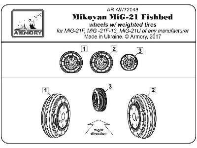 Mikoyan Mig-21 Fishbed Wheels W/ Weighted Tires, Early - image 6