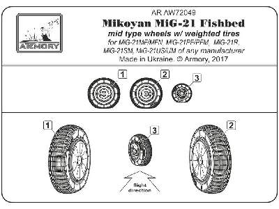 Mikoyan Mig-21 Fishbed Wheels W/ Weighted Tires, Mid - image 6