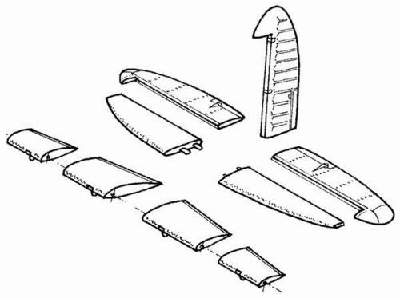 Mosquito Mk.II/IV/VI-Control Surfaces for TAM - image 1