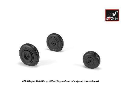 Mikoyan Mig-9 Fargo / Mig-15 Fagot (Early) Wheels W/ Weighted Tires - image 1