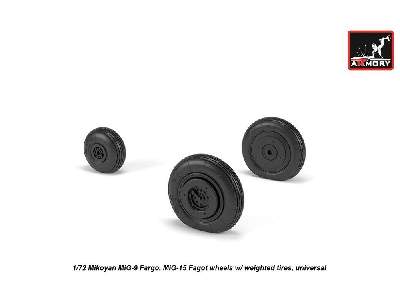Mikoyan Mig-9 Fargo / Mig-15 Fagot (Early) Wheels W/ Weighted Tires - image 3