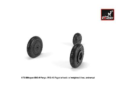 Mikoyan Mig-9 Fargo / Mig-15 Fagot (Early) Wheels W/ Weighted Tires - image 4