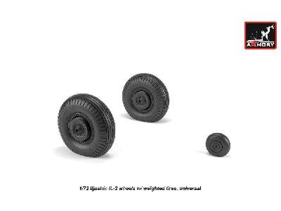 Iljushin Il-2 Bark (Early) Wheels W/ Weighted Tires - image 3