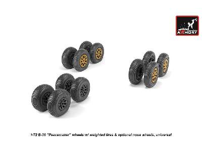 B-36 Peacemaker Wheels W/ Weighted Tires & Optional Nose Wheels - image 4