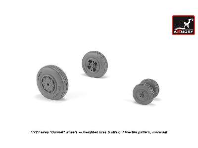 Fairey Gannet Early Type Wheels W/ Weighted Tires Of Straight Tire Pattern - image 1