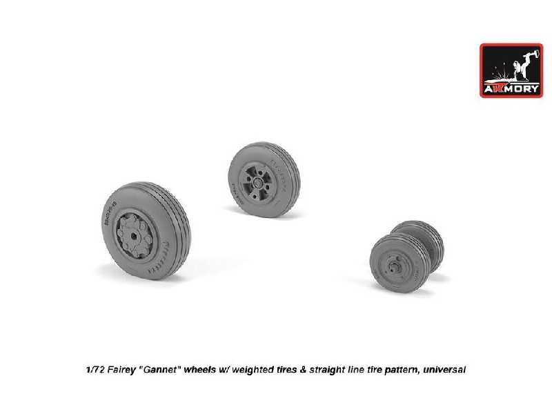 Fairey Gannet Early Type Wheels W/ Weighted Tires Of Straight Tire Pattern - image 1