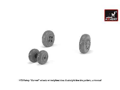 Fairey Gannet Early Type Wheels W/ Weighted Tires Of Straight Tire Pattern - image 2