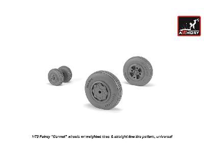 Fairey Gannet Early Type Wheels W/ Weighted Tires Of Straight Tire Pattern - image 3