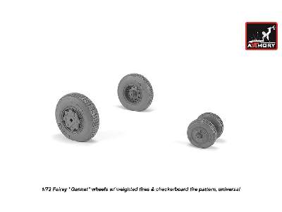 Fairey Gannet Late Type Wheels W/ Weighted Tires Of Checkerboard Tire Pattern - image 1