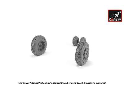 Fairey Gannet Late Type Wheels W/ Weighted Tires Of Checkerboard Tire Pattern - image 4