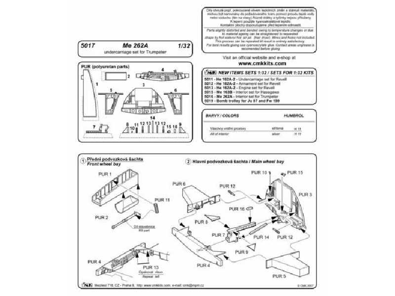 Me 262 A undercarriage set (Tru) - image 1