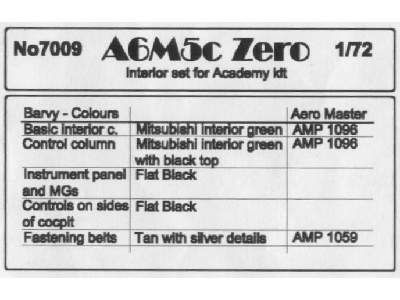 A6M5c Zero interior set - image 2