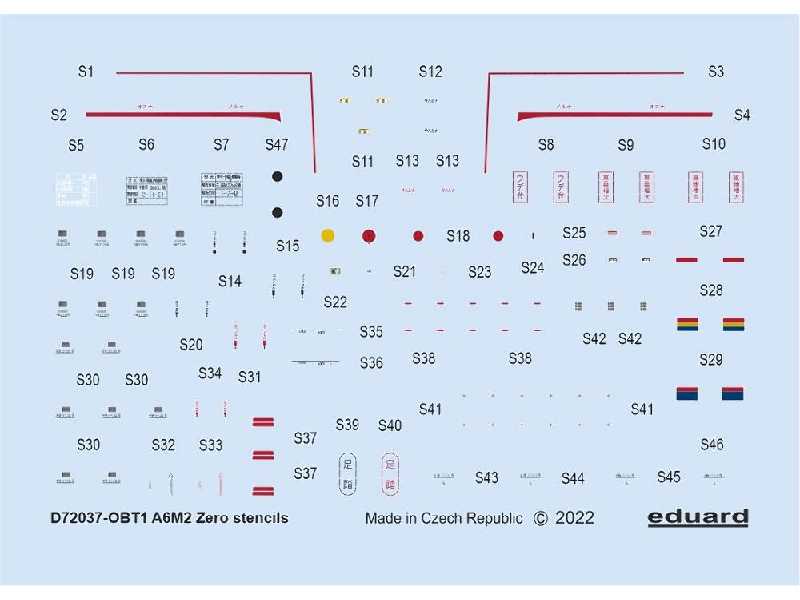 A6M2 stencils 1/72 - image 1