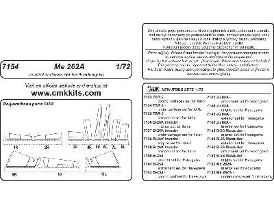 Me 262A - control surfaces set for Academy - image 2