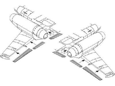 Messerschmitt Me 262A/B Wing flaps for Academy kit - image 1
