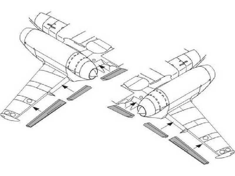 Messerschmitt Me 262A/B Wing flaps for Academy kit - image 1