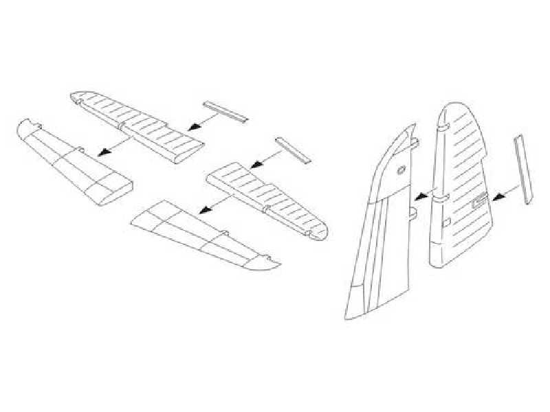 Martin B-26F/G Control surfaces for Hasegawa - image 1