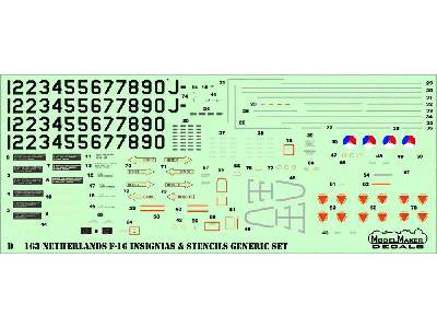 Netherlands F-16 Insignia's & Stencils Generic Set - image 1