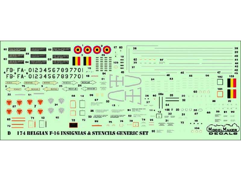 Belgian F-16 Insignias & Stencils-generic Set - image 1