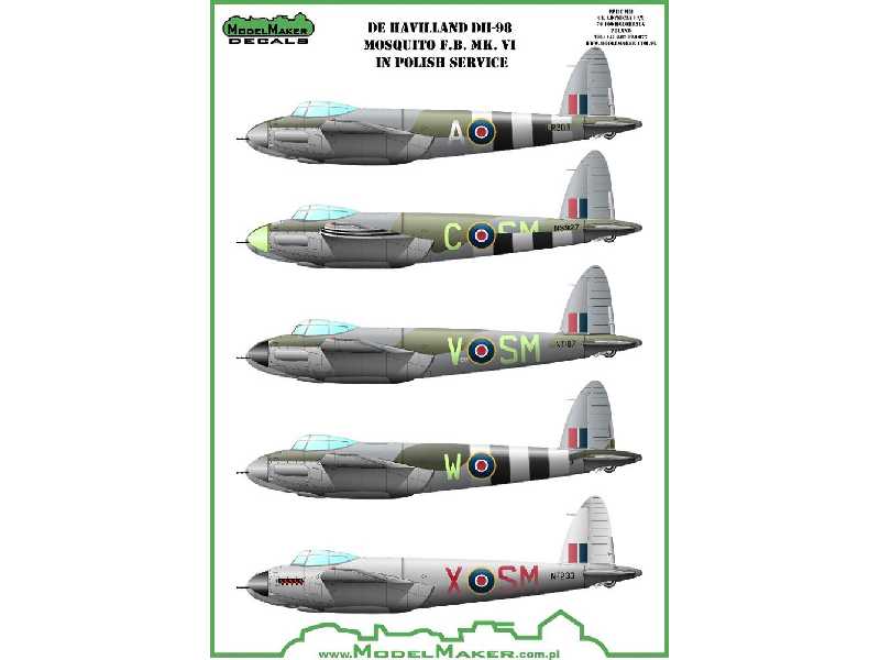 De Havilland Dh-98 Mosquito F.B. Mk. Vi In Polish Service Mask + Decal - image 1